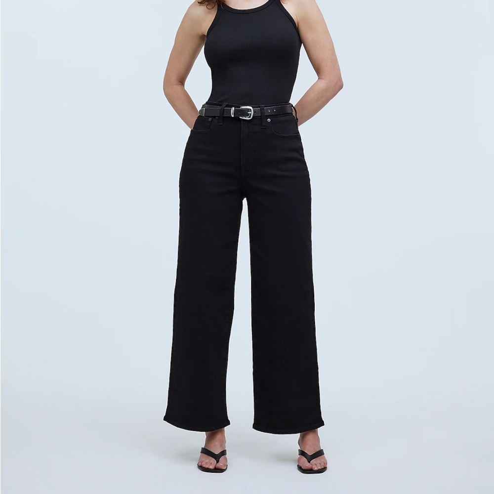 Madewell Black Rinse Wash Curvy Perfect Vintage Wide-Leg Jean 30